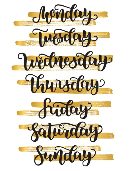 Days of the week. Set of stylized words. Sunday, Monday, Tuesday, Wednesday,  Thursday, Friday, Saturday lettering. Vector illustration Stock Vector  Image & Art - Alamy