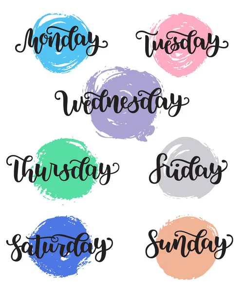 Hand Lettered Days of the Week. Calligraphy Words Monday, Tuesday, Wednesday,  Thursday, Friday, Saturday, Sunday Stock Vector - Illustration of  organizer, friday: 190604284