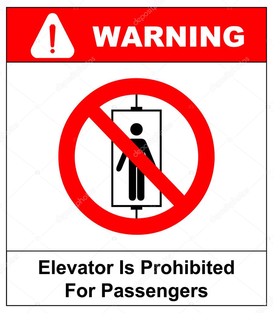 Do not use elevator sign. Do not use lift, prohibition sign with up and down arrows, isolated vector illustration.