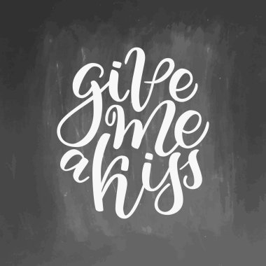 Elle çizilmiş tebrik kartı ver bana. Kaligrafi posteri. El yazısı çizimi. Sevgililer Günü tasarımı. Tahtadaki resimleme.