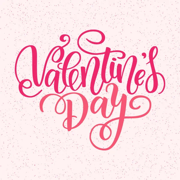 Glædelig Valentinsdag kort. Lykønskningskort til Day of Saint Valentine. illustration isoleret på pink. Sød håndskrevet penselskrift. 14 Februar postkort - Stock-foto