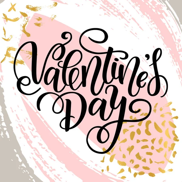 Happy Valentines day card. Greeting Card to Day of Saint Valentine. illustration on raw background. Cute hand-written brush lettering. 14 february post card — Stock Photo, Image