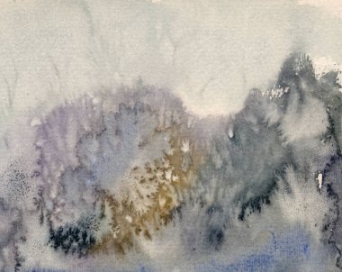 Suluboya el boyası arka plan. Islak suluboya, suluboya efektler. Okyanus soyut illüstrasyonu.