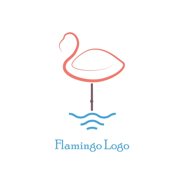 Flamingo fågel logotyp — Stock vektor