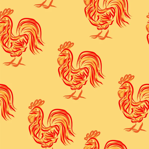 Fire rooster pattern — Stock Vector