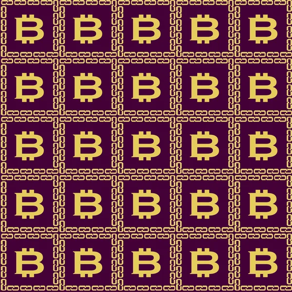 Bitcoin blockchain seamless pattern — стоковый вектор