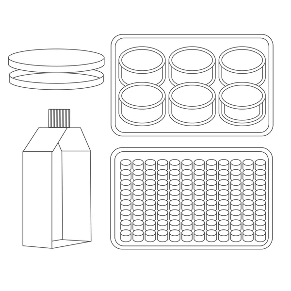 瓶和细胞培养板 — 图库矢量图片
