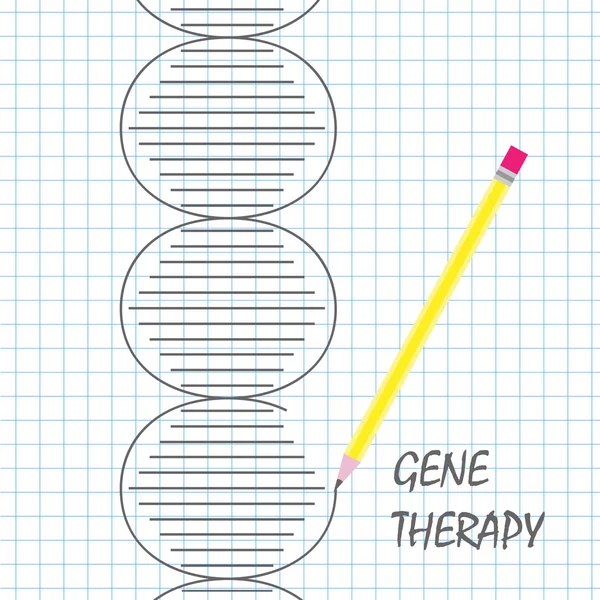 Gene therapy dna pencil — Stock Vector