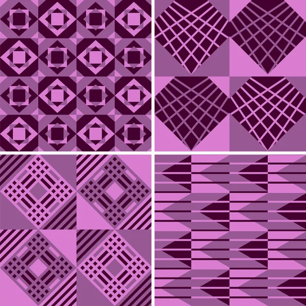 Set of four vector seamless geometrical patterns — Stock Vector