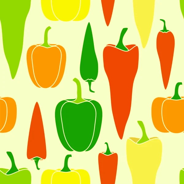 Peppar vegetabiliska sömlösa mönster — Stock vektor