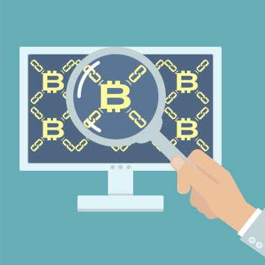 bitcoin analiz büyüteç ile el