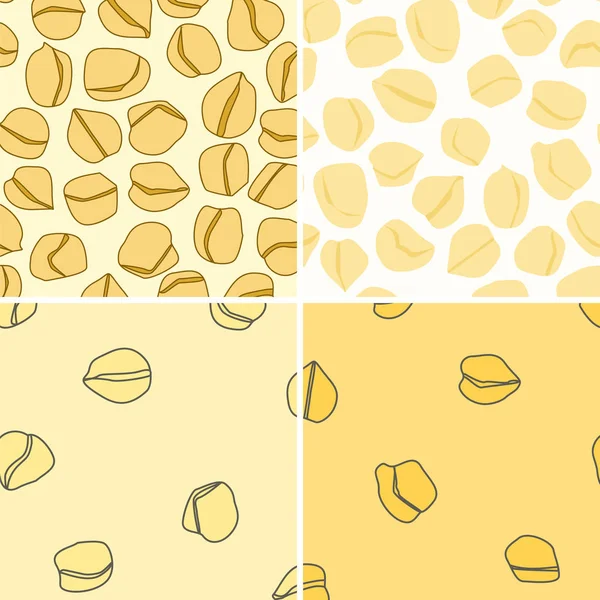 Chickpea seamless pattern set — Stock Vector