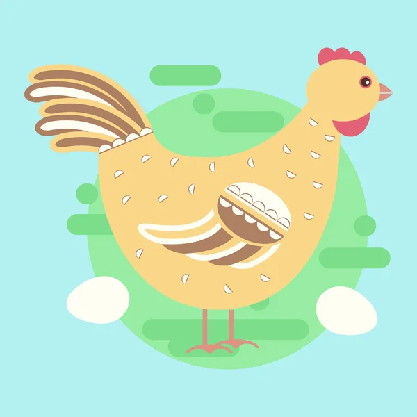 Chiken hen bird — Stock Vector