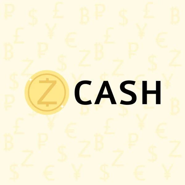 Zcash κρυπτονόμισμα έννοια — Διανυσματικό Αρχείο