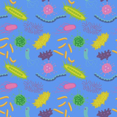 bacteria seamless pattern clipart