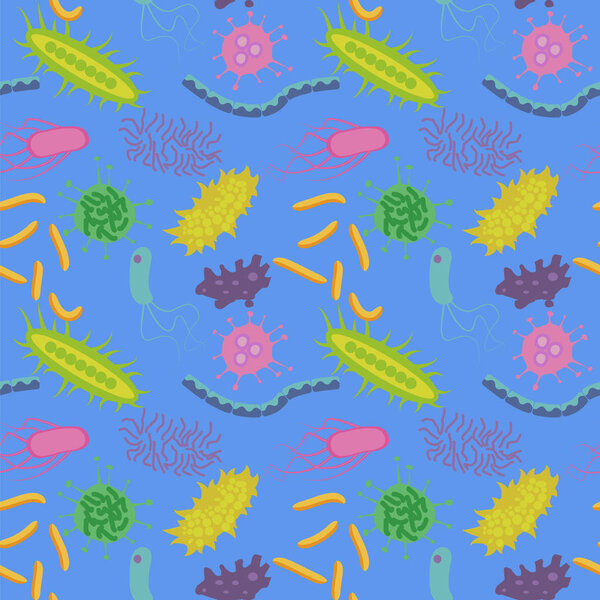 bacteria seamless pattern