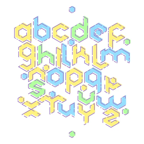 Alphabet mbe hexagonal — Image vectorielle