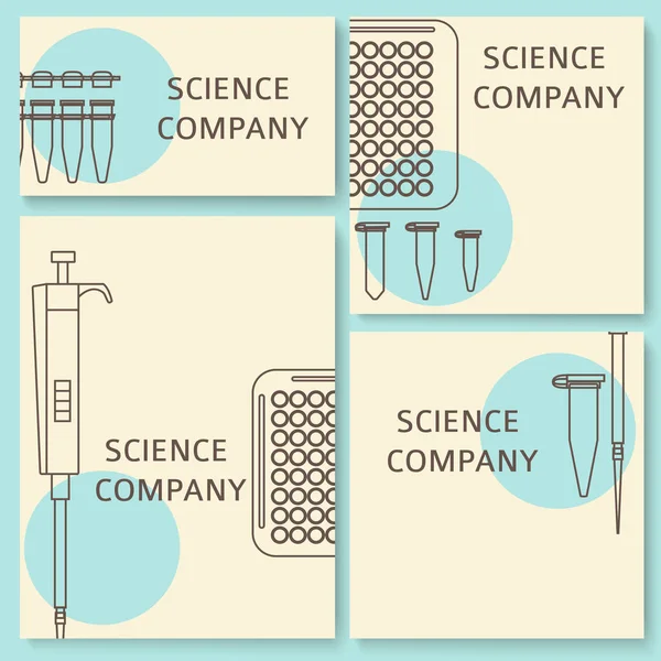 Conjunto de plantillas de tarjeta de visita pcr — Vector de stock