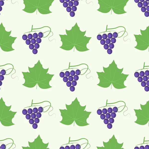 Grape berry leaf pattern 4by4 — Stock Vector