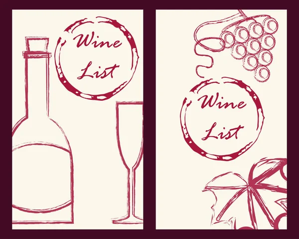Şarap kartvizit seti — Stok Vektör
