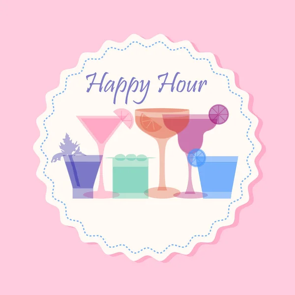 Happy hour cocktail banner — Stockvector
