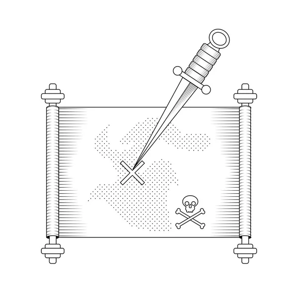 Pirate carte au trésor avec — Image vectorielle