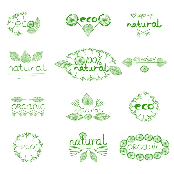Organic eco natural badge — Stock Vector