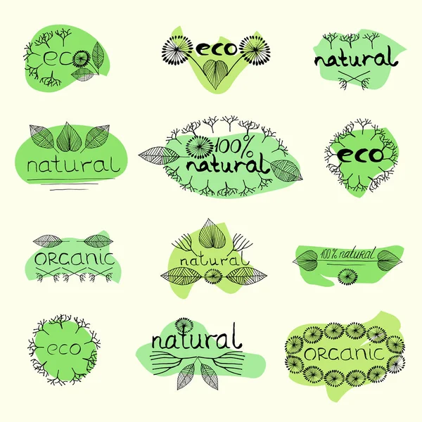 Insignia ecológica ecológica natural — Vector de stock