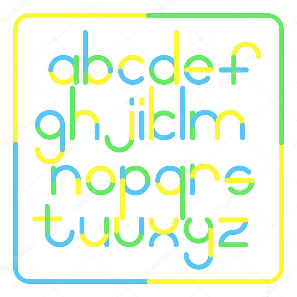 rounded style alphabet