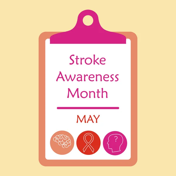 Acidente vascular cerebral mês —  Vetores de Stock