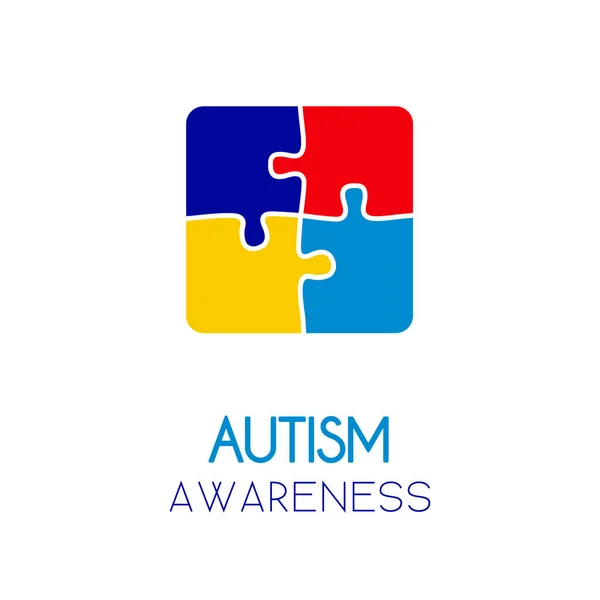 자폐증 인식 퍼즐 요소 개념 — 스톡 벡터