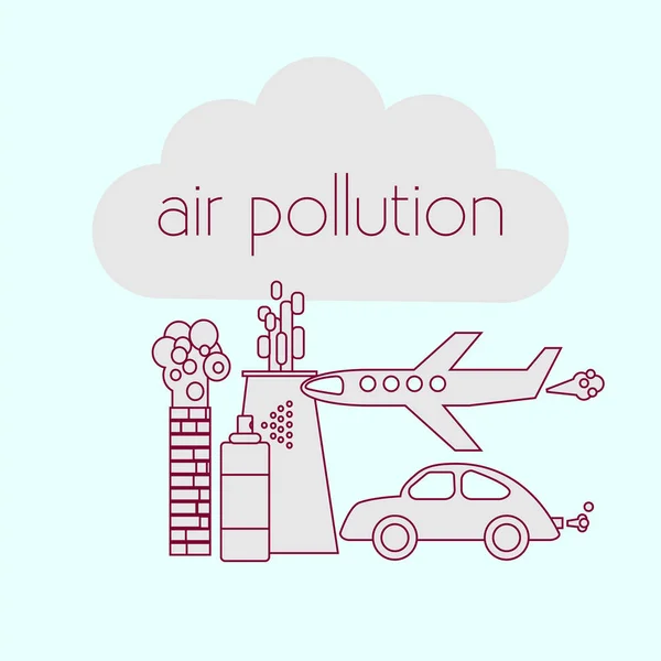 Air pollution sources — Stock Vector