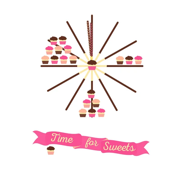 Time for sweets concept — Stock Vector