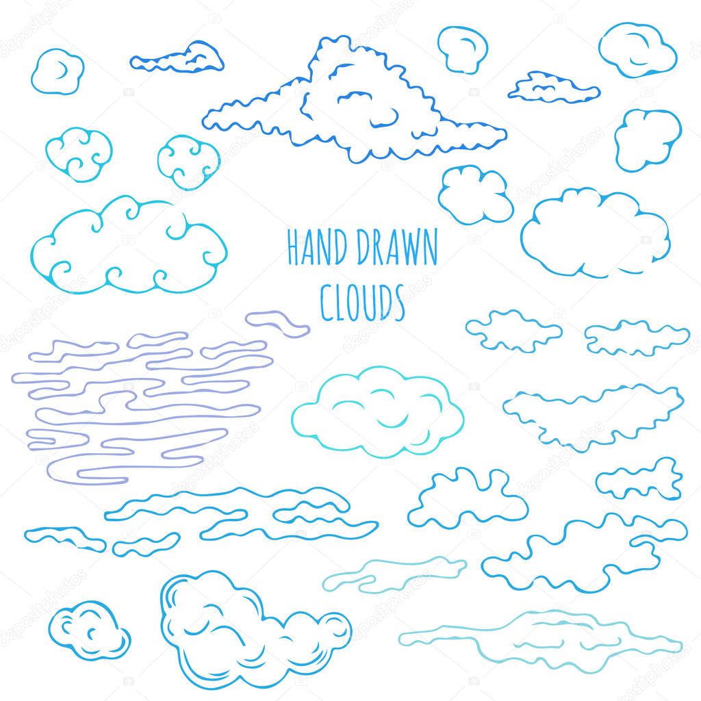 hand drawn clouds