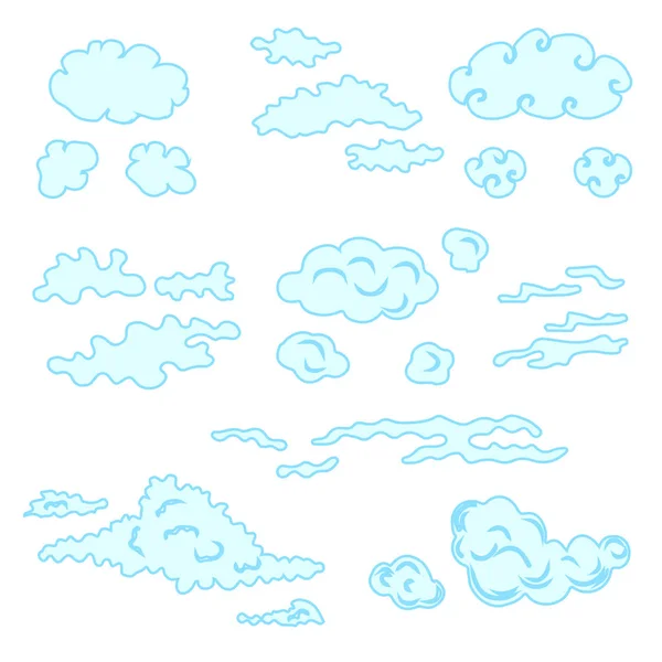 Ręcznie rysowane chmury — Wektor stockowy