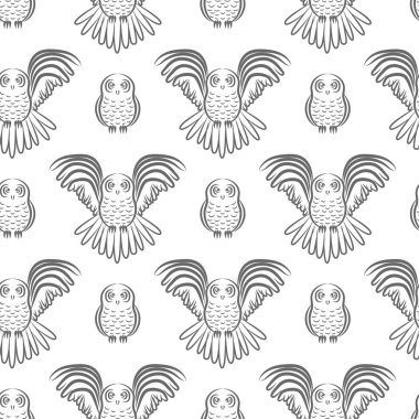 uçan baykuş seamless modeli