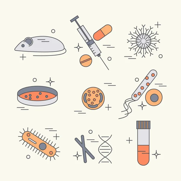 Immunology research icons — Stock Vector