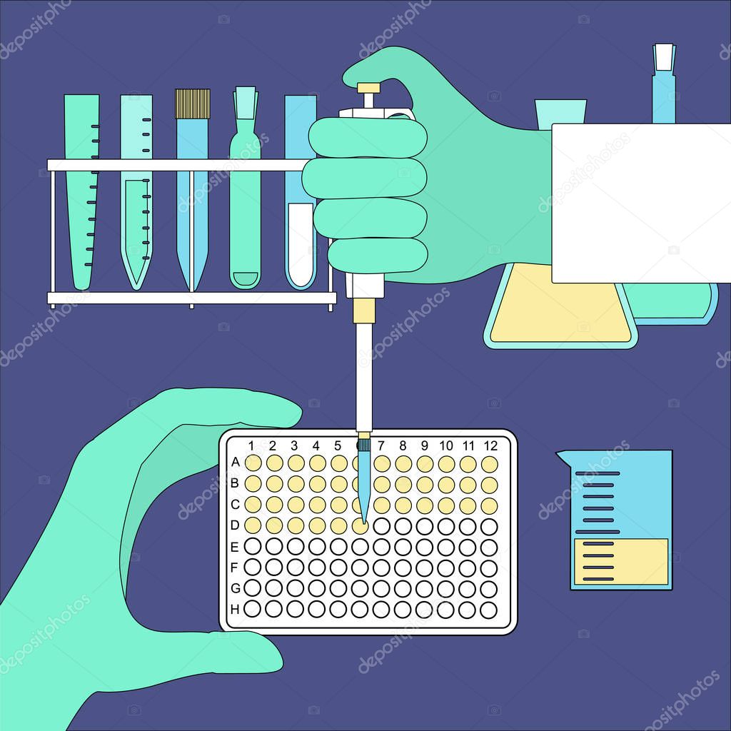 hand holding pcr plate