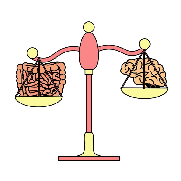 Concept intestin contre cerveau — Image vectorielle