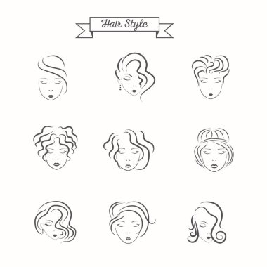 Güzellik saç yüz kadın siluet