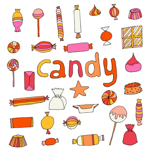 Elle çizilmiş şeker seti