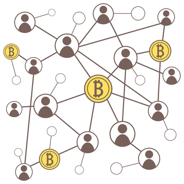 Κρυπτονόμισμα bitcoin έννοια — Διανυσματικό Αρχείο