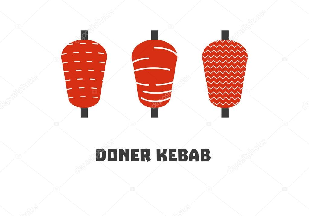 doner kebab icon set
