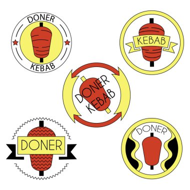 Döner kebap renkli rozet seti