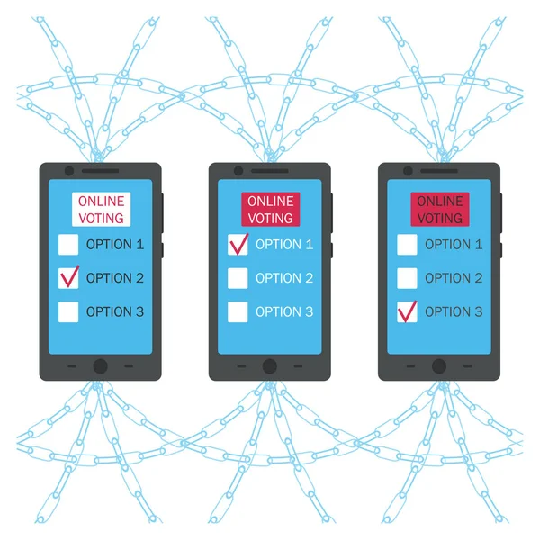 Blockchain 온라인 투표 개념 — 스톡 벡터