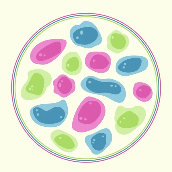 Penuh warna mikroorganisme sel tunggal - Stok Vektor