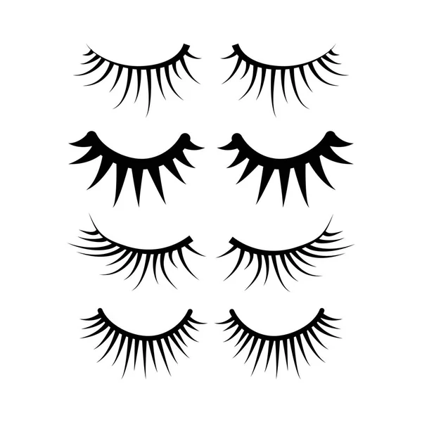 Two eyes eyelash extensions set — Stock Vector