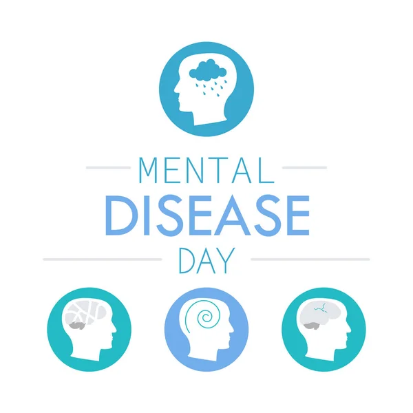 Depressão ícone da doença mental —  Vetores de Stock