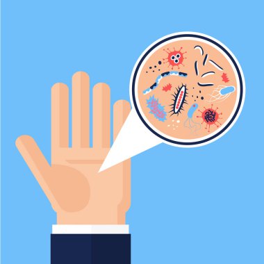 flat hand germs clipart