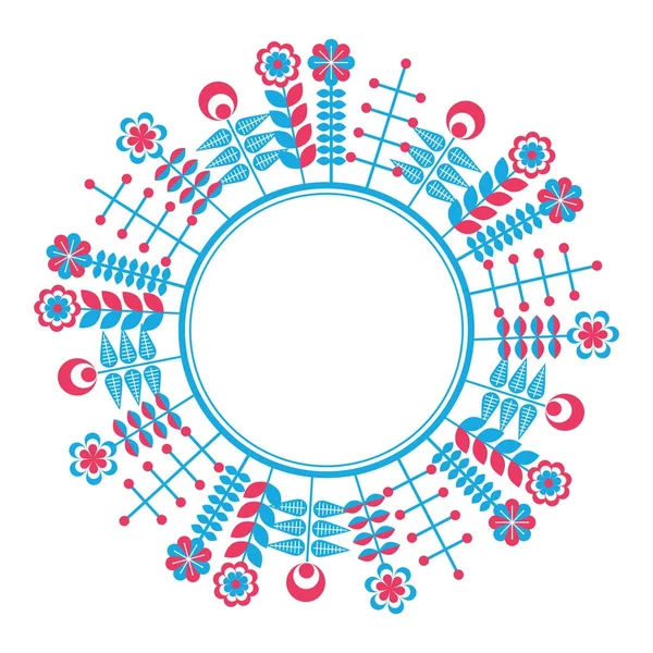 斯堪的纳维亚风格蓝色花圈 — 图库矢量图片